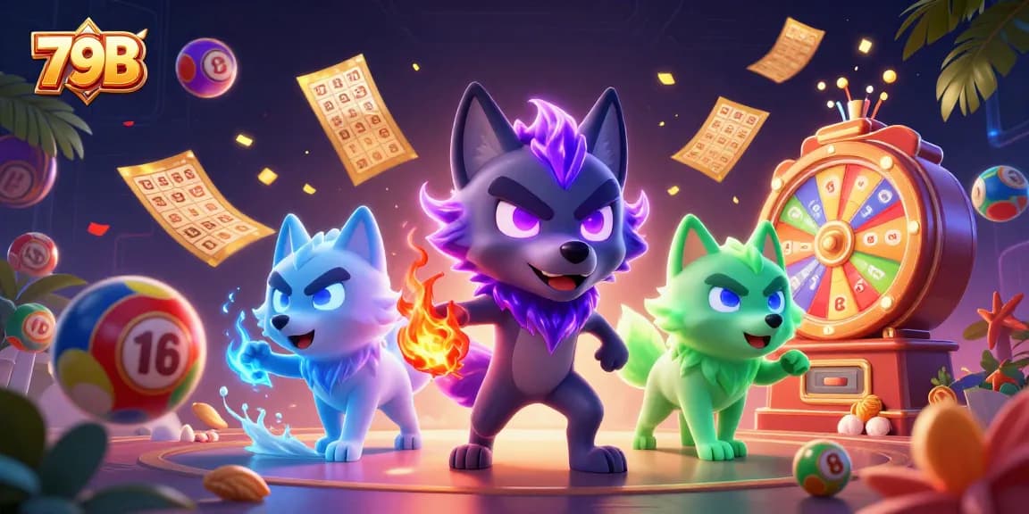 Engage in exciting gameplay with 79B featuring a mystical wolf pack and vibrant lottery elements.
