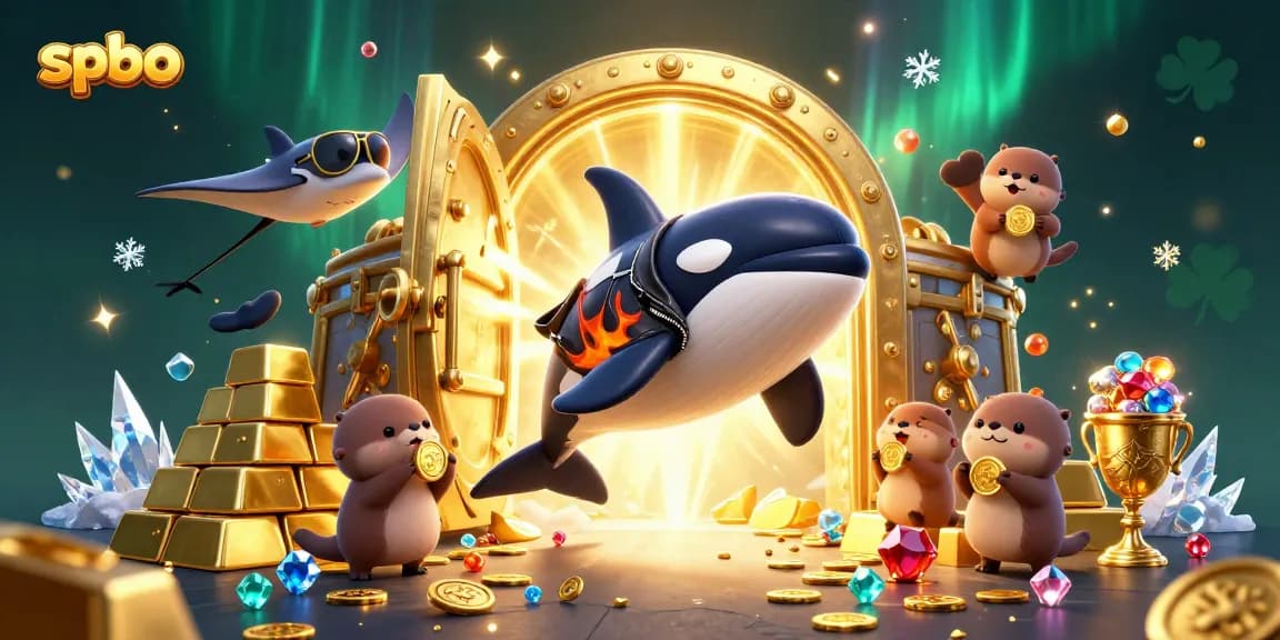 Engage with spbo's thrilling ocean adventure in a vibrant casino scene full of treasures.