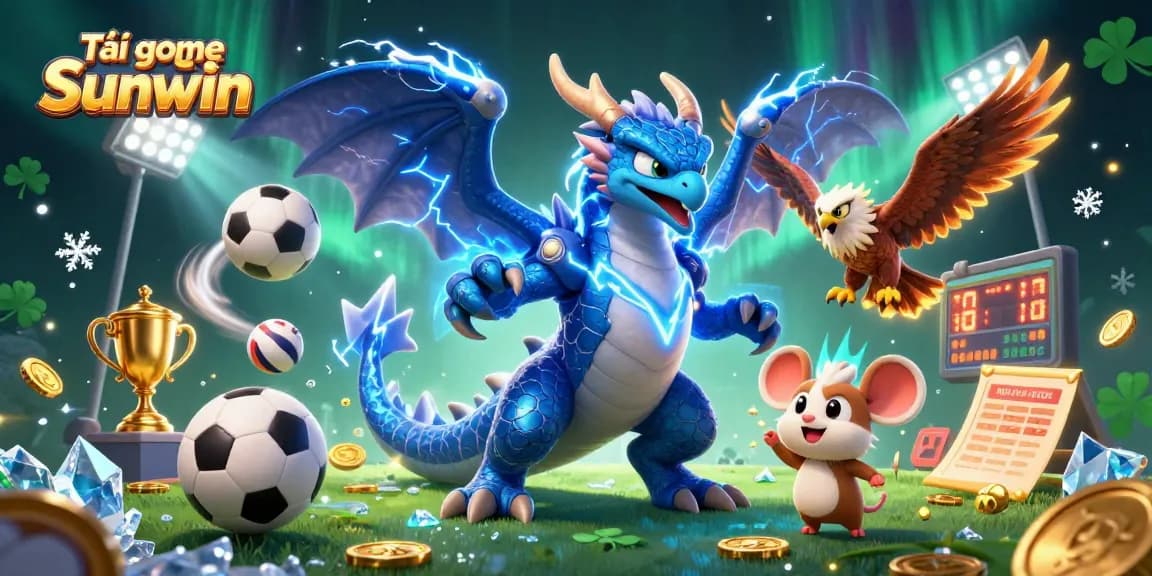 Tải game Sunwin and enjoy thrilling gameplay with dynamic elements like sports balls and gold coins.
