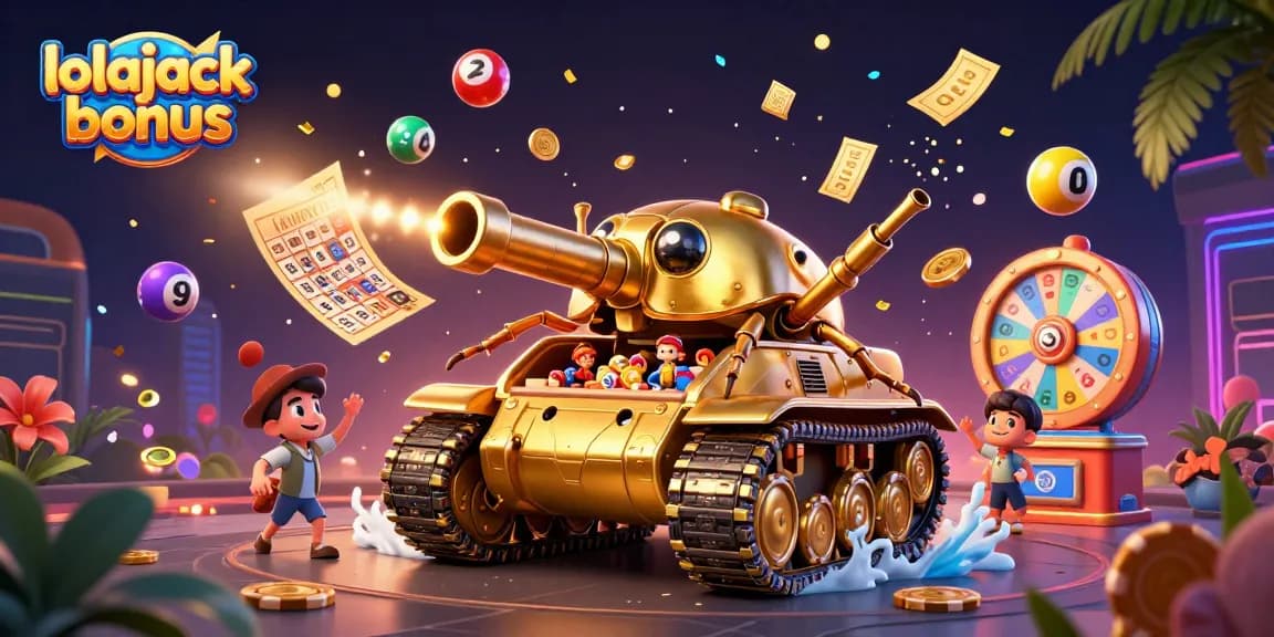 Experience the thrill of the lolajack bonus with vibrant lottery elements and a dynamic casino scene.