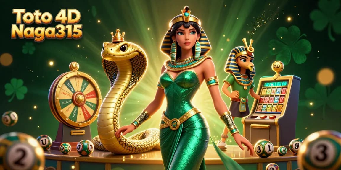 Play and win big with Toto 4D Naga315, showcasing interactive lottery elements and engaging characters