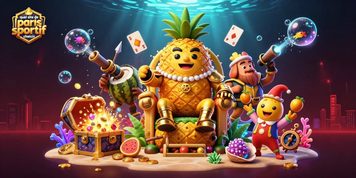 Choisir quel site de paris sportif avec le roi ananas, gardes et effets lumineux
