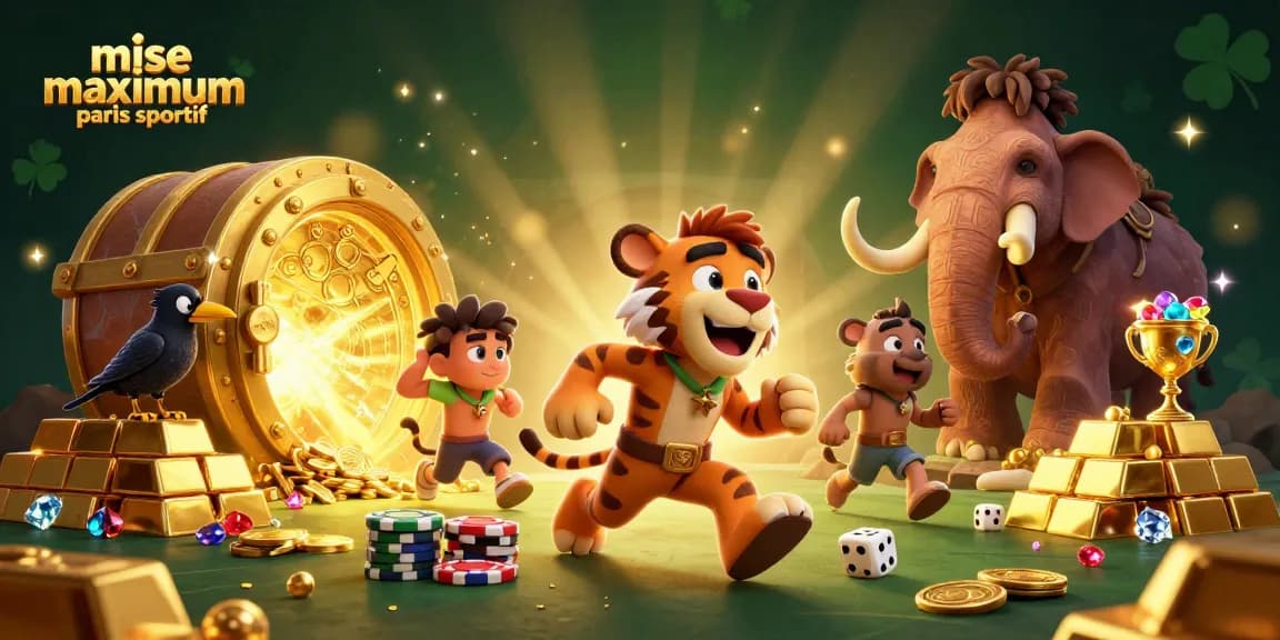 Parisiez des mises maximum paris sportif tout en découvrant des trésors dans un casino préhistorique animé.