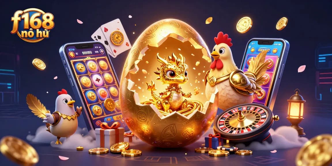 Discover f168 nổ hũ with a magical golden dragon and dynamic casino elements.