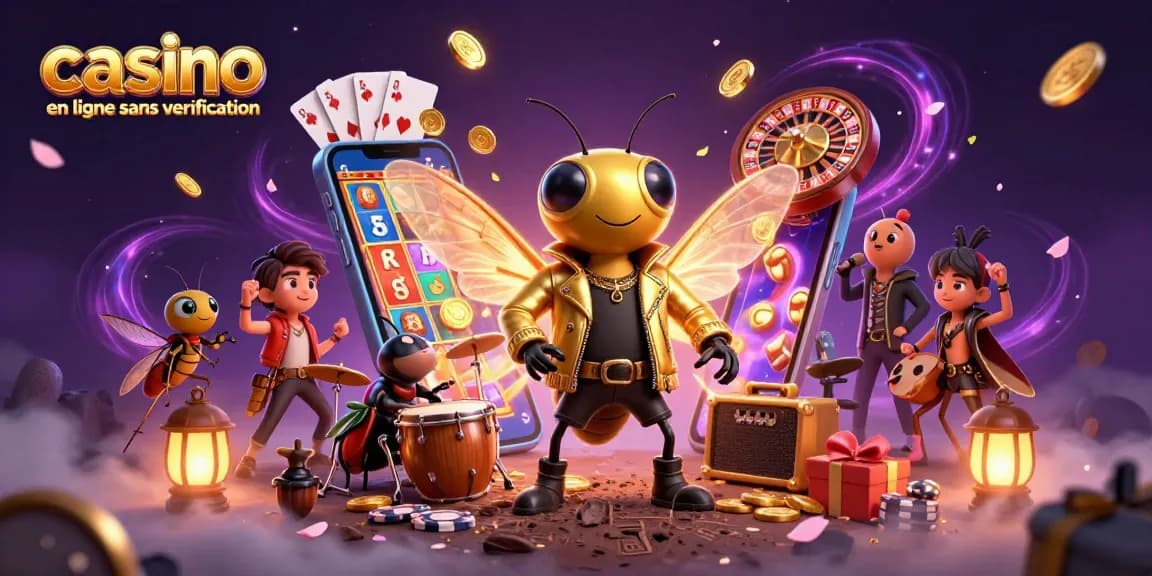 Jouez sur un casino en ligne sans vérification avec une ambiance dynamique d'illustration 3D captivante.
