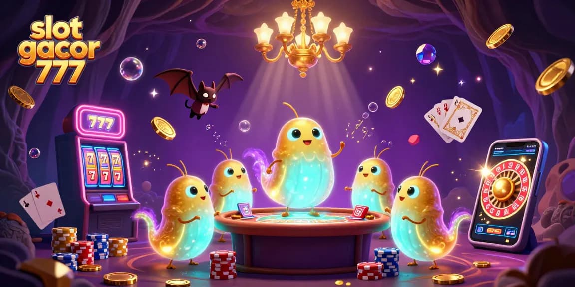 Experience exciting gameplay at slot gacor 777 with vibrant glowworms illuminating a casino.
