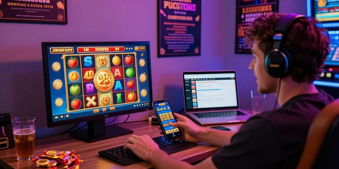 Exciting slot depo 5000 gaming experience on a mobile device with colorful reels and virtual coins.