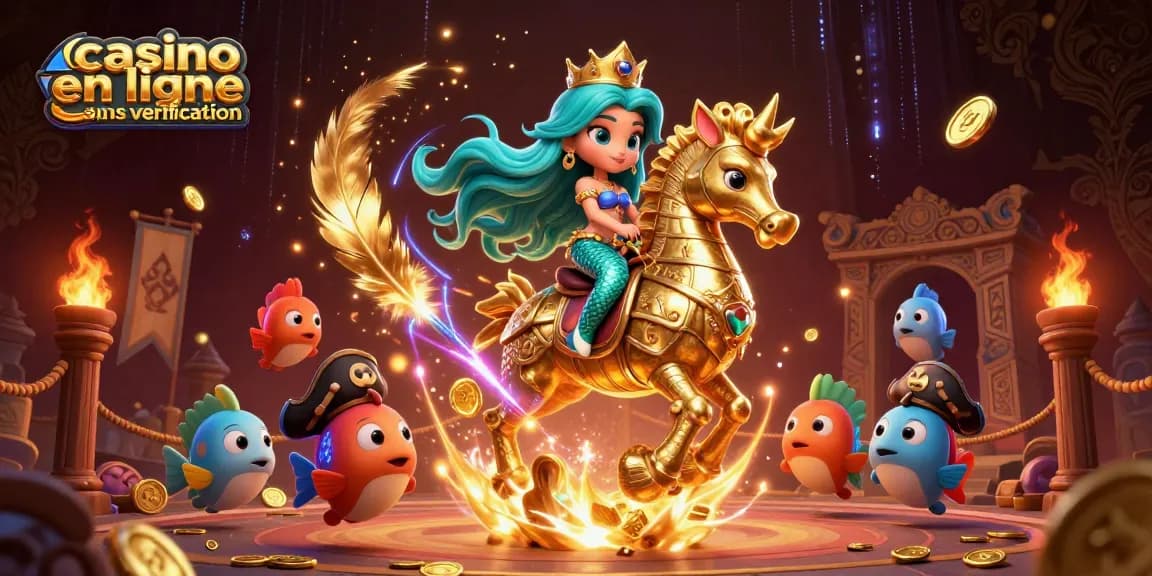 Jouez à un casino en ligne sans vérification et gagnez rapidement avec des personnages de conte de fées sous-marins.