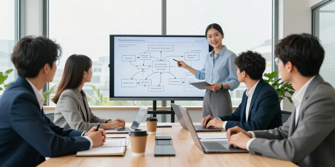 Team collaborating to detect fraud invoice in a modern office setting, showcasing technology and professional engagement.