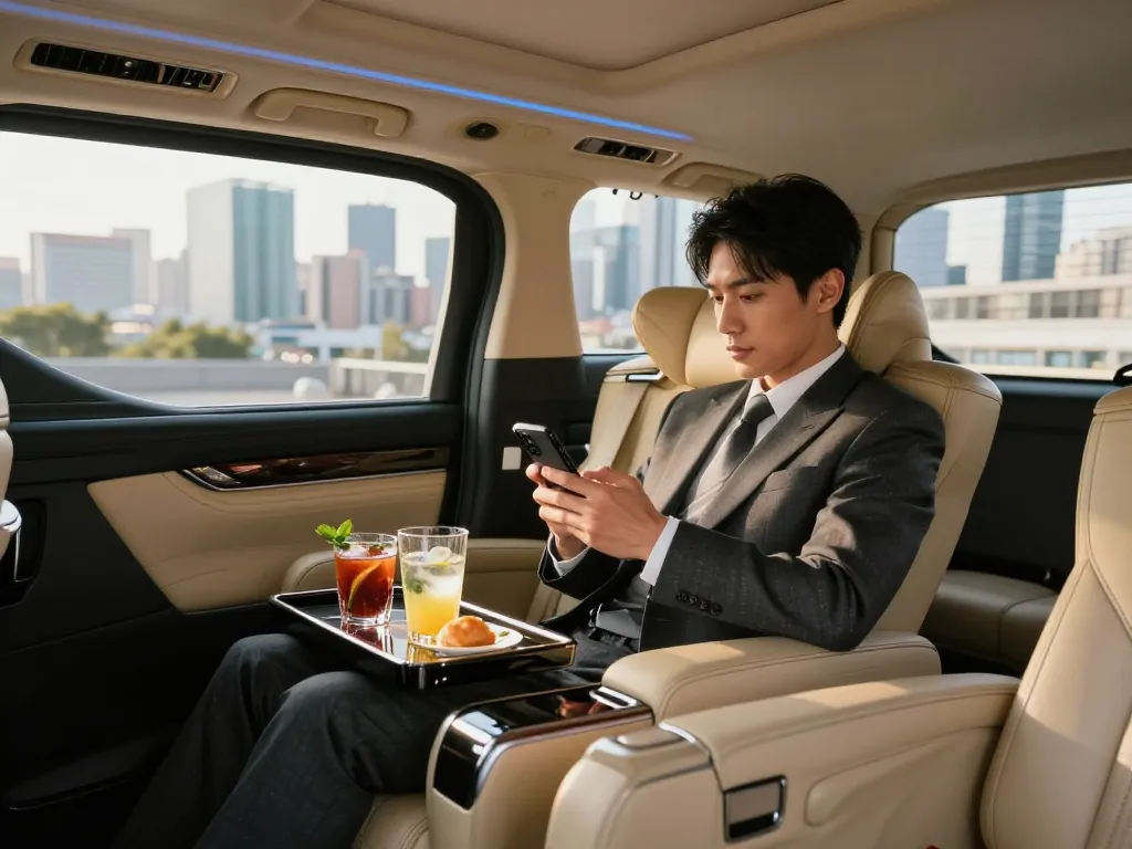 Du lịch sang trọng trong một chiếc Toyota Alphard, thể hiện sự thoải mái và thanh lịch cho cho thuê xe Alphard tại thành phố.