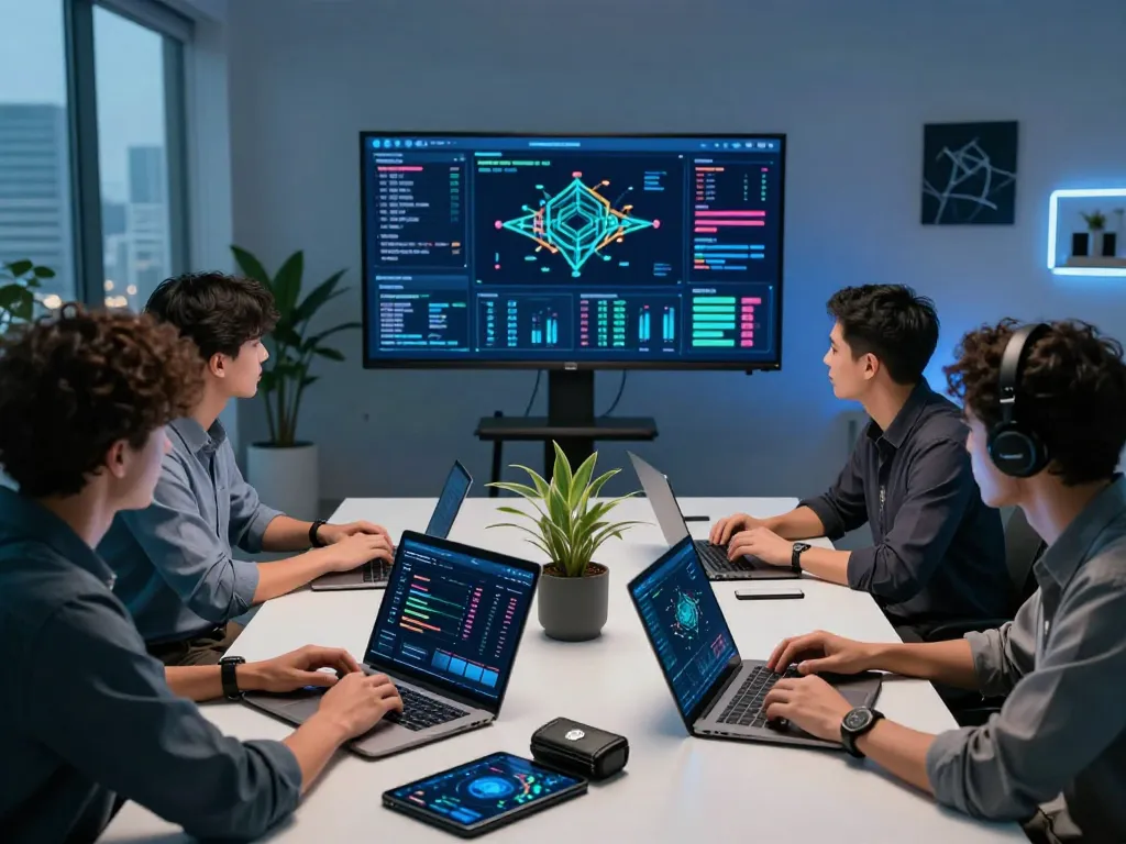Dynamic workspace for a digital asset mining platform showcasing advanced collaboration and technology.