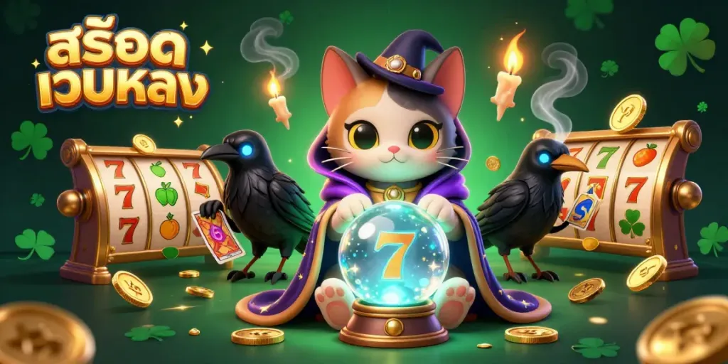 Experience the excitement of สล็อตเว็บตรง at a vibrant casino scene with animated characters and dynamic slots.