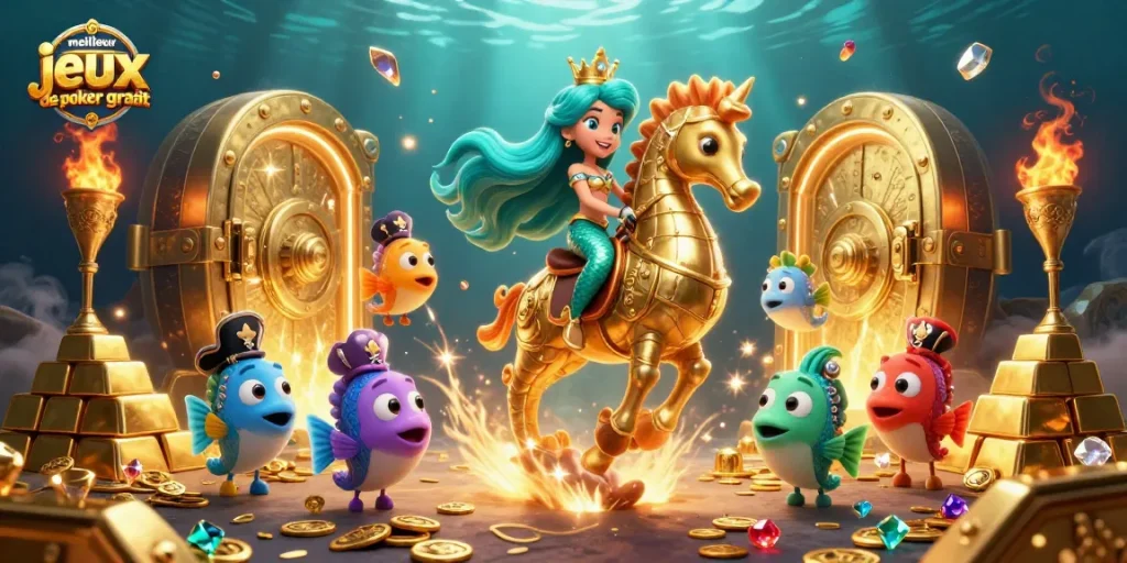 Développez vos compétences avec le meilleur jeux de poker gratuit grâce à cette illustration dynamique.