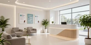 Hair transplant Turkey consultation in a modern health clinic, featuring compassionate patient care.
