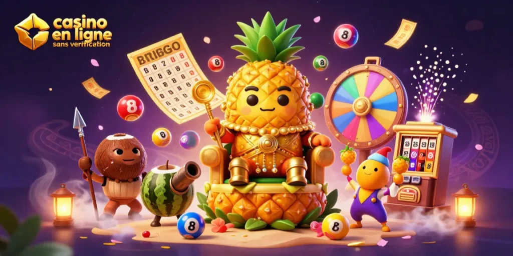 Jouer sur un casino en ligne sans vérification avec des personnages animés et des éléments de jeu colorés