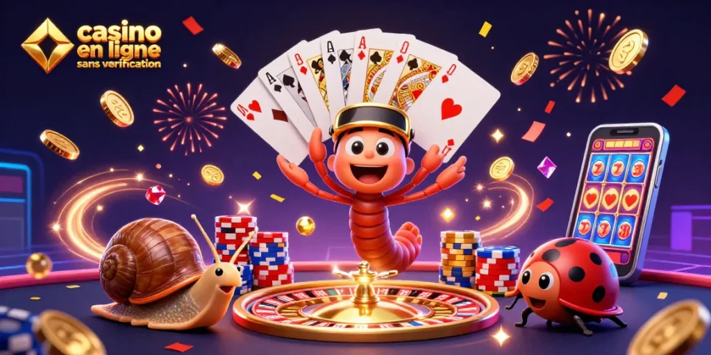 Jouez sur un casino en ligne sans vérification avec un croupier millipède et des gros gains.