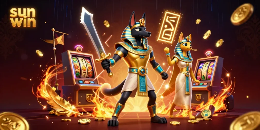 Spin the slot reels in the vibrant sun win casino atmosphere, illuminated with golden elements.