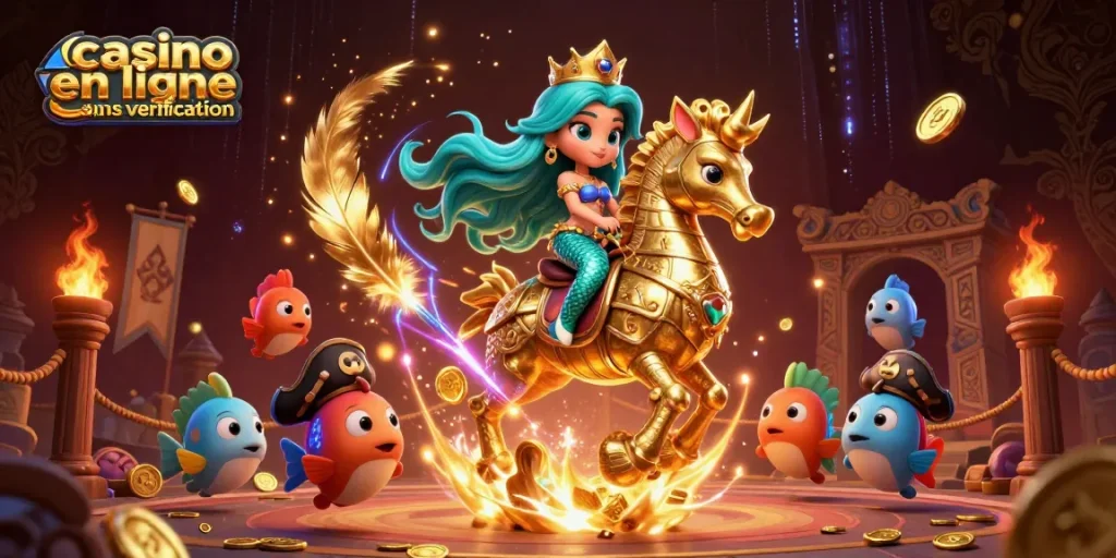 Jouez à un casino en ligne sans vérification et gagnez rapidement avec des personnages de conte de fées sous-marins.