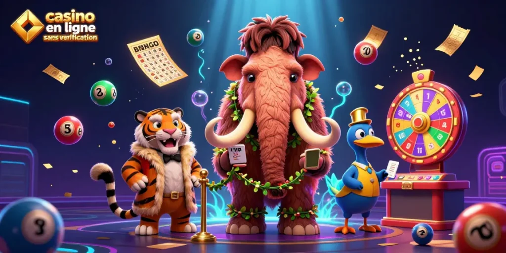 Jouez au casino en ligne sans vérification avec simplicité dans un décor animé.
