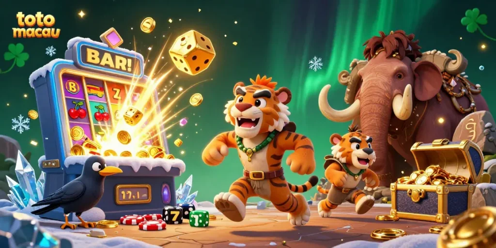 Menangkan jackpot di toto macau dengan dadu emas dan mesin slot yang berkilau.